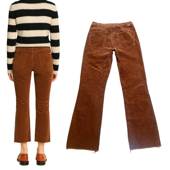 MOTHER BROWN CORDUROY THE HUSTLER ANKLE FRAY IN HOPSCOTCH 27" EUC - Picture 4 of 6